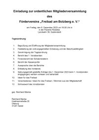 F&ouml;rderverein FB am BB e.V. - o. MGV - 2023.12.08 - Einladung
